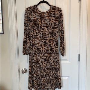LOFT Tiger Stripe Midi Dress